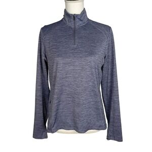 REI Co-op Running Top Shirt 1/4 Zip Women's Sz M Purple Long Sleeve Thumb Holes
